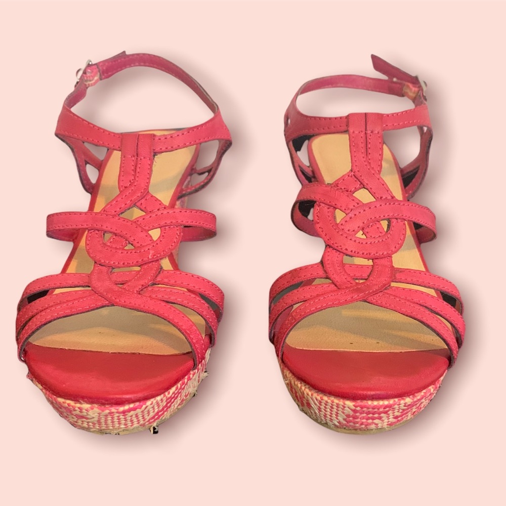 Pink Sandal Wedges Size 7 - Picture 6 of 9